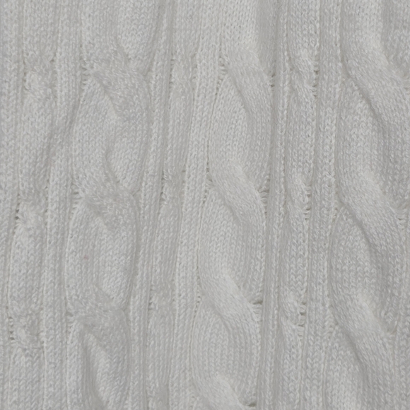 TALBOTS Women's Ivory Cable Knit Scarf - Picture 3 of 6